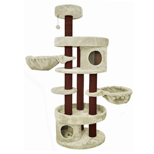 Gattino gatto grasso albero grande casa per animali domestici carino tetto nero casa palestra resina Poster castello in legno in Rattan cane erba gatta - Product Image 4