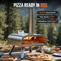Four à pizza portable pliable sans fumée en acier inoxydable pour extérieur, 16 pouces, fours à bois, grilles de camping