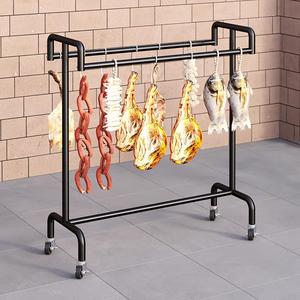 Tendedero <span class=keywords><strong>de</strong></span> carne <span class=keywords><strong>de</strong></span> Metal <span class=keywords><strong>de</strong></span> alta resistencia <span class=keywords><strong>de</strong></span> un solo nivel para tocino, pato asado, jamón, cerdo, pollo, interior, exterior, sala <span class=keywords><strong>de</strong></span> estar, secado colgante - Product Image 1