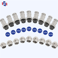 Connecteur de montage sur panneau GX20 personnalisé, prise circulaire métallique pour l'aviation, 2, 3, 4, 5, 6, 7, 8, 9, 10, 12, 14, 15 broches pour la distribution d'alimentation