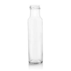 Botella de salsa alta de vidrio de pedernal de 250ml, acabado giratorio de 38mm - Product Image 1