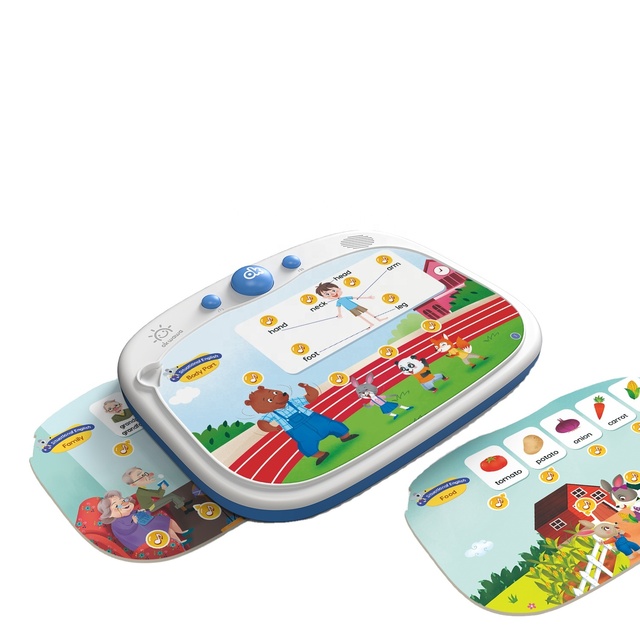 Preschool Smart Learning Tablet Playing Stories Songs Games Puzzles with Flash Cards Childhood Enlightenment