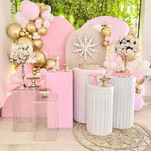 Penutup lengkungan pernikahan spandeks elastis dalam stok Lavender sisi ganda bulat atas latar belakang untuk Pancuran bayi dekorasi dinding pesta ulang tahun - Product Image 2