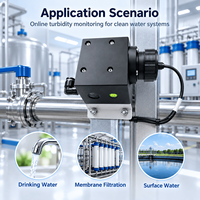 Capteur de turbidité à pression constante, électrode laser, méthode de diffusion à 90 degrés, sortie RS485 Modbus 4-20mA, moniteur de qualité de l'eau