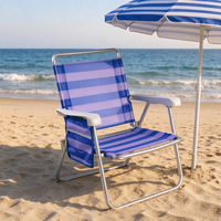 Chaise de plage pliable en aluminium, inclinable, légère, portable, avec accoudoirs