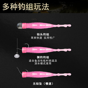 Señuelo de gusano de TPR suave de 65 mm y 1.3 g, paquete de 10 para pesca de lubina en agua dulce - Product Image 3