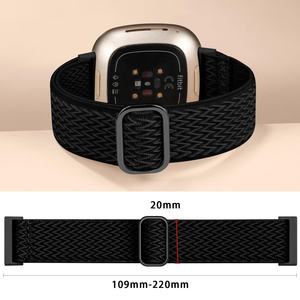 プレーンウェーブパターンの時計ストラップ ナイロン製 <span class=keywords><strong>Fitbit</strong></span> Versa3 用 編み込み弾性バンド Versa4 用調節可能なバックル付き時計ストラップ - Product Image 6
