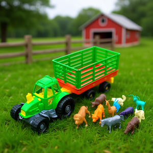 Juego de Juguetes de Tractor Agrícola con Figuras de Animales para Niños, Juego de Imitación de Granja, Empaquetado en Malla - Product Image 3