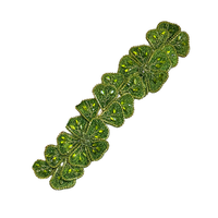 Chaîne de fleurs en strass 3D avec garniture en fil et perles de verre à coudre pour vêtements de mariage