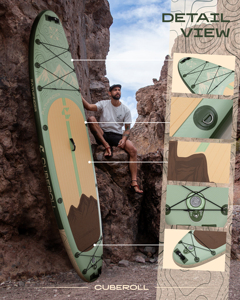 Planche de paddle gonflable (SUP) double couche 11'6"x35"x6" personnalisable avec logo OEM pour adultes de tous niveaux - Vente en gros - Product Image 5