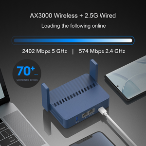 Mini <strong>Router</strong> WiFi 6 Portable Compact On-the-Go for Home, Hotel &amp; Travel - Mesh Smart Small Signal Booster, Supports OP System - Product Image 2