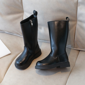 Chaussures pour enfants de haute qualité, antidérapantes, coréennes, automne-hiver, douces, en cuir PU, bottes de princesse pour filles - Product Image 2