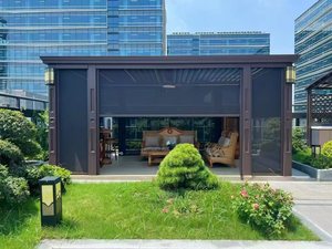 Pérgola de jardín de aluminio automática LongTai con diseños de estacionamiento de automóviles 3x4 Materiales de techo baratos Bases de madera tratadas a presión natural - Product Image 4