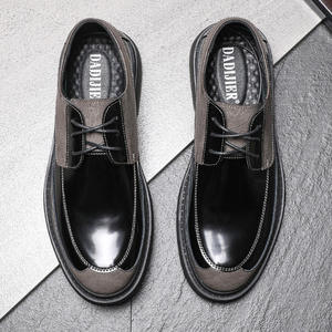 Nuevos zapatos de Punta Grande para hombre, zapatos de cuero informales transpirables de cuero genuino británico para hombre, trabajo de moda de estilo coreano de verano para hombre - Product Image 3