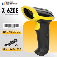 Lector de Códigos de Barras Inalámbrico Xincode Factory 2.4G, Escáner de Códigos de Barras Láser 1D, Pistola de Escaneo USB para Inventario, para Terminal POS X-620E