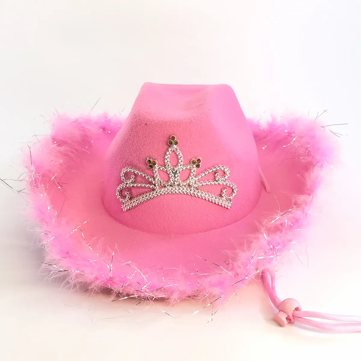 LED Light Up Halloween Christmas Festival Party Hats Cosplay Costume Hats Rough Feather Brim Pink Western Cowboy Hat