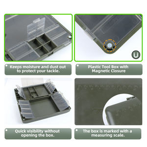 Selco Boîte de matériel de pêche en plastique noir Organisateur durable pour la pêche à la carpe et aux prédateurs - Product Image 2