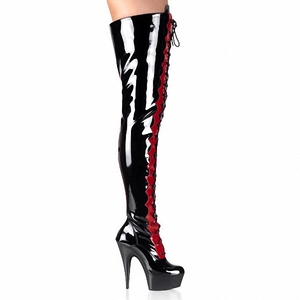 New Talons 15CM Over the Knee Pole <b>Dance</b> Shoes Women High <b>Heels</b> Color Matching Lace-up Platform Boots - Product Image 4