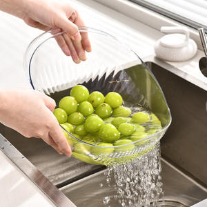 Grande cuvette de lavage et d'égouttage pour riz et légumes en PET transparent, facile à nettoyer, compatible lave-vaisselle, pour fruits et légumes de cuisine - Product Image 2