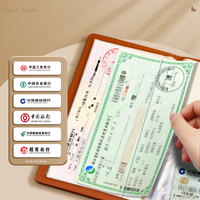 Porte-documents en cuir PU imperméable personnalisé, cadeau, couverture rigide, A5, carnet de dépôts et de reçus d'affaires