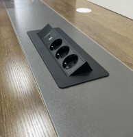 Prise de table escamotable D08-3, 3 prises 16A, ports USB en alliage d'aluminium