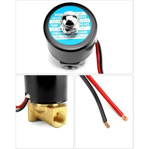 QWORK – électrovanne électrique en laiton 1/4 NPT, 12VDC, normalement fermée, pour eau, air, gaz, huile, carburant, paquet de 2 - Product Image 5