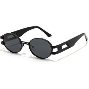 Unisex Oval <b>Sunglasses</b> Metal <b>Frame</b> Full Rim Green Lenses UV400 Protection Retro Style for Adults Outdoor Activities - Product Image 4