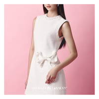 Robes mini décontractées blanches de luxe pour femmes, automne, écologiques, dentelle florale, polyester/coton, marque locale vietnamienne Enzo Leo