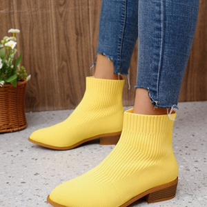 <span class=keywords><strong>Botas</strong></span> de tacón grueso para <span class=keywords><strong>mujer</strong></span>, estilo francés, cálidas, de media pantorrilla, formales, talla grande, novedad 2024, cierre de hebilla, para invierno, transfronterizas. - Product Image 3