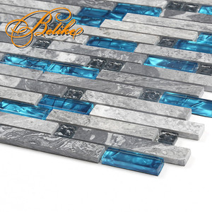 Persiano Marmo Grigio Blu Laminato Tessere di Mosaico di Vetro Della Parete Che Copre Posteriore Splash <span class=keywords><strong>Bagno</strong></span> di Casa Arredamento In Primo Piano di <span class=keywords><strong>Piastrelle</strong></span> di Pietra - Product Image 3