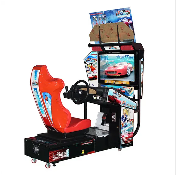 Simulador de jogo outrun, máquina de jogo de corrida de carro com lcd e 32 polegadas