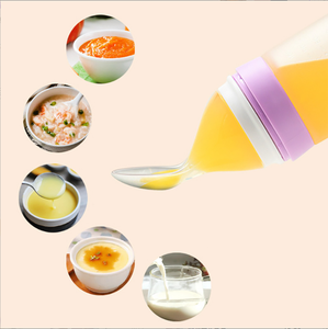 Mumlove 2023 Hot Sell Newborn Baby Rice Cereal Spoon Bottle BPA Free Factory Supplier Silicone Babies Food Squeeze Spoon Feeder - Product Image 3