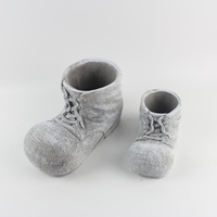Pots à plantes en béton d'intérieur avec logo personnalisé, nouveau design en forme de chaussures, pour la décoration de la maison, utilisation au sol et sur le bureau, prix abordable