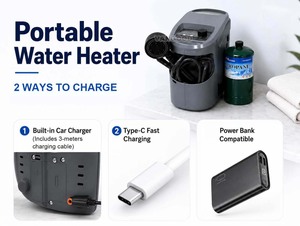 Chauffe-eau au gaz sans réservoir pour camping-car, extérieur, à commande instantané<span class=keywords><strong>e</strong></span>, alimenté par batterie, mural, pour le camping en voiture - Product Image 3