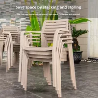 Chaise de salle à manger d'extérieur à cadre en fer moderne avec dossier simple en plastique pour cour, jardin ou salon, garantie 1 an