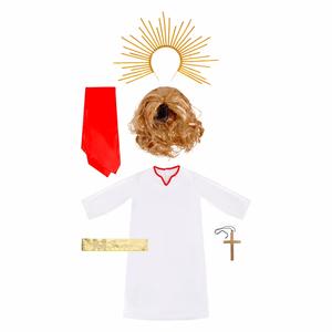 Ensemble de costumes célestes pour enfants - Robe blanche avec diadème doré et perruque blonde, pour spectacle sur scène et déguisement - Product Image 2