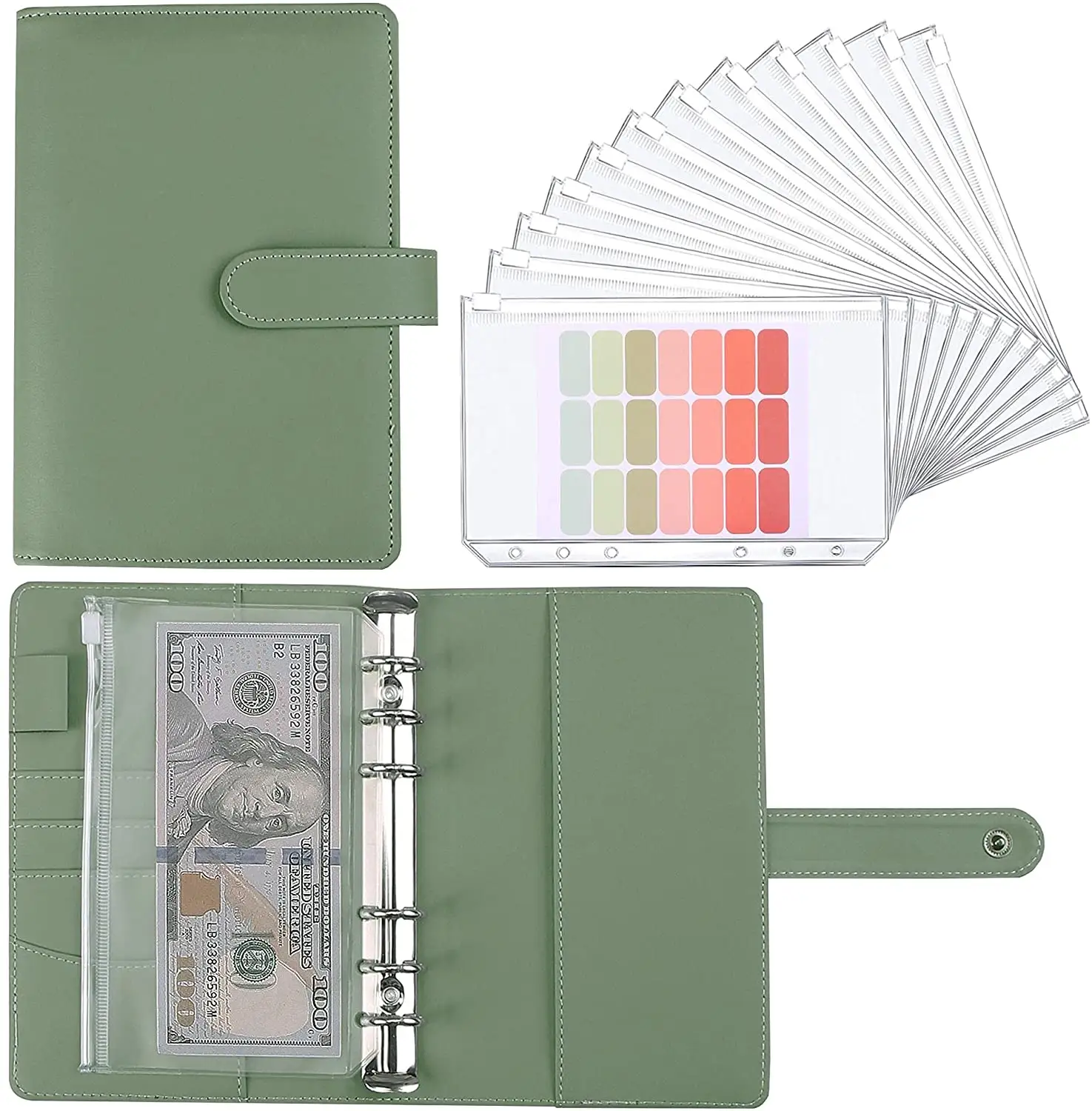 Nieuwe A5 A6 Budget Bindmiddel Planner Met 12 Stuks Cash Enveloppen, kleurrijke Pu Lederen Notebook Bindmiddel Met 12 Pcs A6 Bindmiddel Zakken