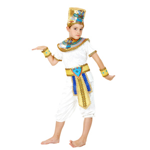 Halloween <span class=keywords><strong>Cosplay</strong></span> Party Enfants Petit Samouraï Égyptien Spectacle Blanc Costume Petit Pharaon Prince Costume - Product Image 6