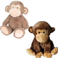 Peluche d'orang-outan marron réaliste, jouet en peluche doux, singe assis pour la décoration intérieure, souvenir promotionnel, vente en gros