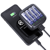 Chargeur de piles XTAR BC4 portable à 4 emplacements indépendants pour piles Li-ion 1,5 V/Ni-MH 1,2 V AAA AA avec fonction Powerbank et lumière LED