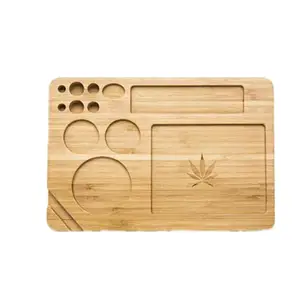 Benutzer definierte Holz/Bambus Rolling Tray und Stash Box Magnetic/Backflip Sliding Rolling Box mit Trays Pot Tray und Custom Grooves