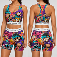 Ensemble soutien-gorge et haut sexy brodé à imprimé graphique, compression tubulaire, certifié GRS, pour fitness et sport – Vente en gros directe usine