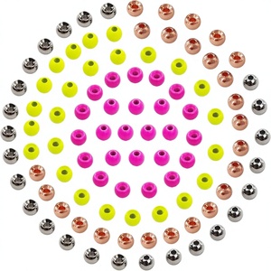 EUPHENG Cuentas Redondas de Tungsteno para Atado de Moscas, 25 Unidades, Cabeza para Materiales de Pesca de Ninfas, 12 Colores / 5 Tamaños - Product Image 1