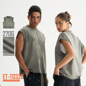 Hot Retro HD Impreso 270g Deportes Algodón Tank Top Sin mangas Hombres Tank Top Transpirable - Product Image 1