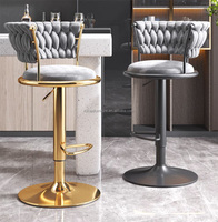 Tabouret de Bar Pivotant Réglable Offres Spéciales Creative Velours Retour Chaise De Bar Café Haute Qualité En Métal Tabourets De Bar