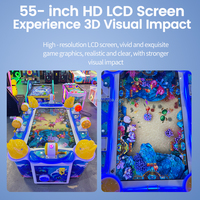 Équipement de parc d'attractions, machine de jeu de pêche en métal pour enfants à 6 joueurs, 55 pouces, à monnayeur, table de pêche d'arcade, espagnol, anglais, CE