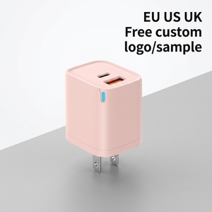 Chargeur rapide double port USB C QC3.0 20W avec prise US EU UK, rose, pour iPhone, Samsung, Galaxy, <span class=keywords><strong>Pixel</strong></span>, AirPods - Product Image 1