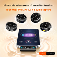 Microphone Lavalier Sans Fil 4-en-1 Mini à Clipser avec Étui de Recharge pour iPhone iPad Android Microphone Magnétique à Revers