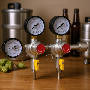 Régulateur de pression de bière pressionnée robuste 0-60 Psi à triple manomètre en acier inoxydable réglable pour brassage maison - Product Image 2