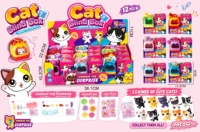 Jouet en plastique mignon chat, boîte mystère, capsule surprise avec anneau à suspendre, jouets de jeu d'imitation pour animaux de compagnie, kit de mini-poupées pour enfants
